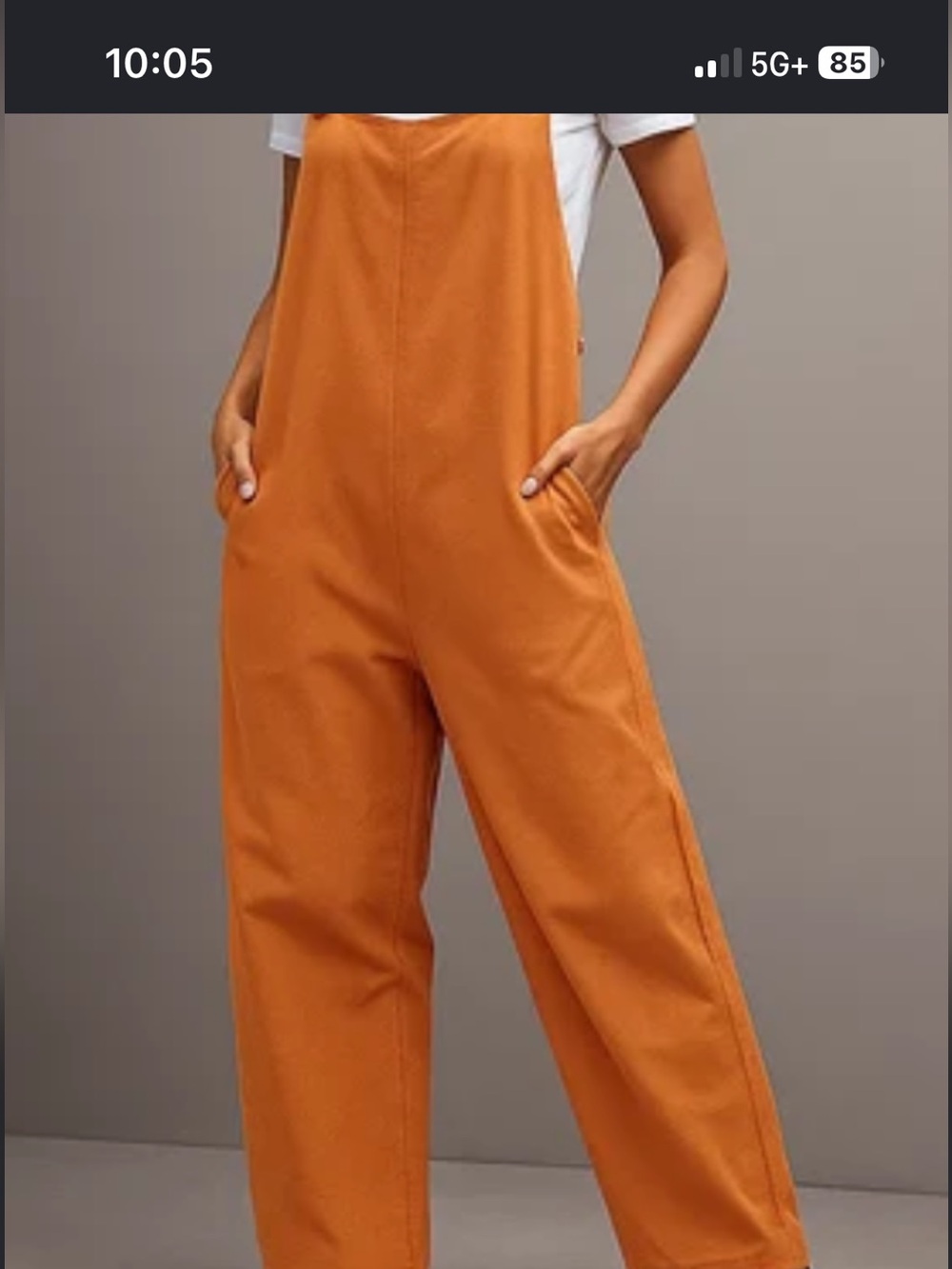Orange comfy Jumpsuit Med oversized 56” from strap to floor